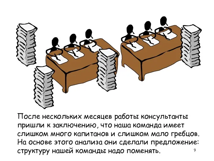 После нескольких месяцев работы консультанты пришли к заключению, что наша команда