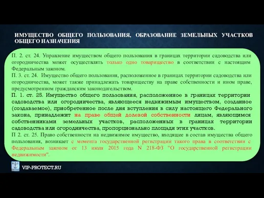 П. 2. ст. 24. Управление имуществом общего пользования в границах территории