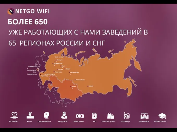 БОЛЕЕ 650 УЖЕ РАБОТАЮЩИХ С HAMИ ЗАВЕДЕНИЙ B 65 РЕГИОНАХ РОССИИ