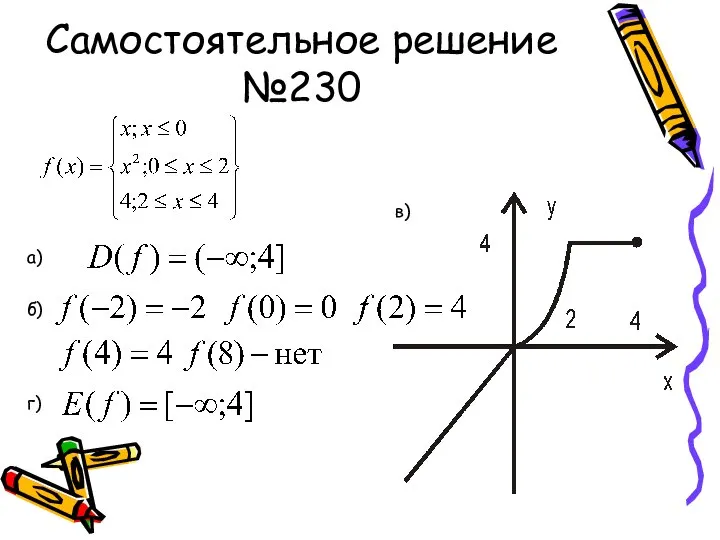 Самостоятельное решение №230 а) б) в) г)