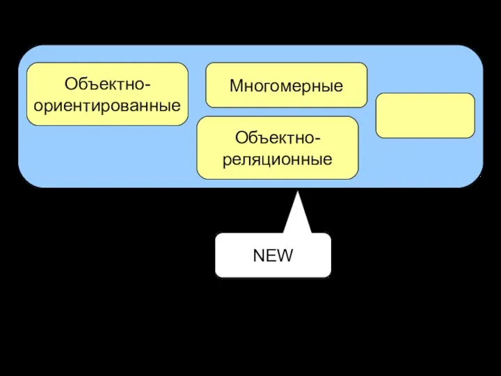 Другие модели данных Объектно- ориентированные Объектно- реляционные Многомерные NEW