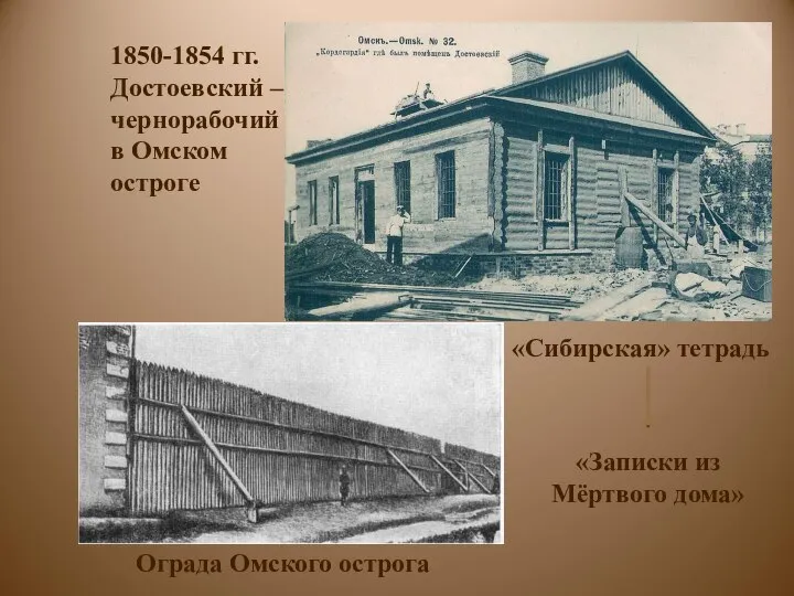 Ограда Омского острога 1850-1854 гг. Достоевский – чернорабочий в Омском остроге