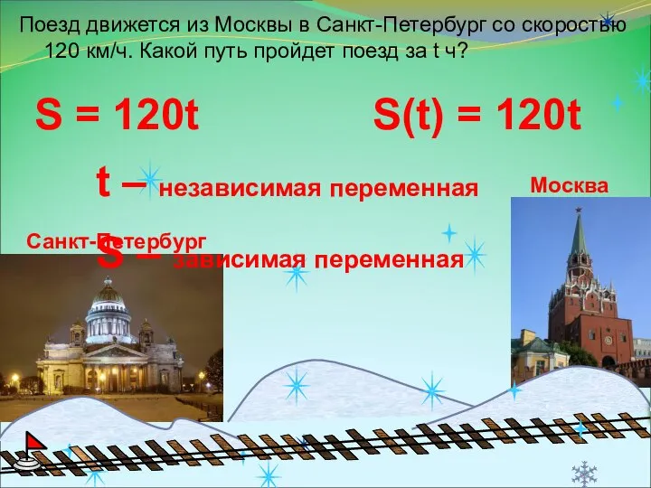 Поезд движется из Москвы в Санкт-Петербург со скоростью 120 км/ч. Какой