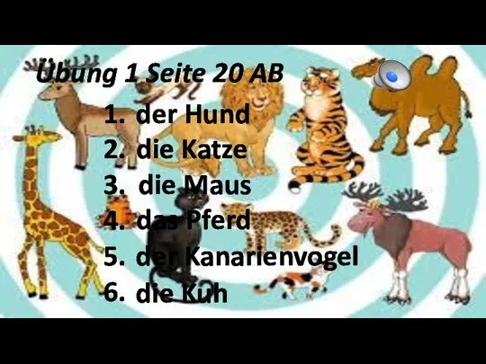 1. 2. 3. 4. 5. 6. der Hund Übung 1 Seite