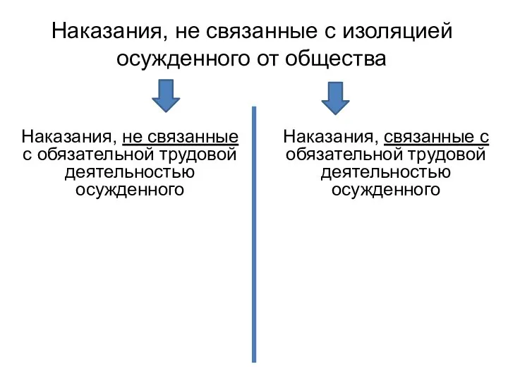 Наказания, не связанные с изоляцией осужденного от общества Наказания, связанные с