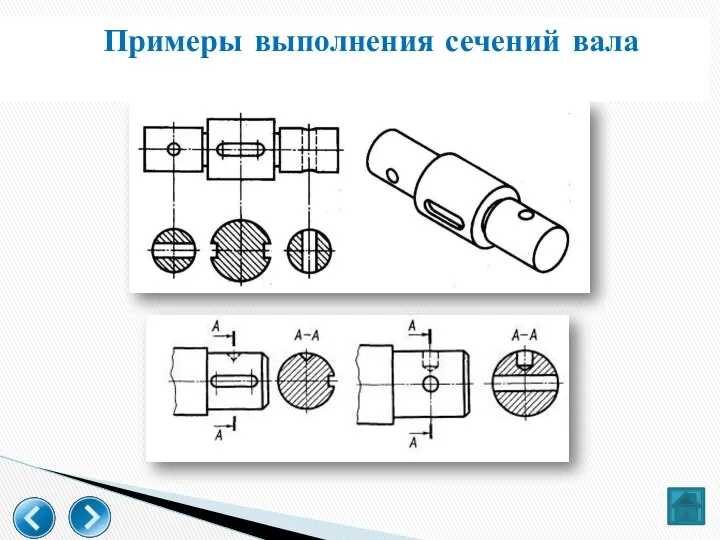 Примеры выполнения сечений вала