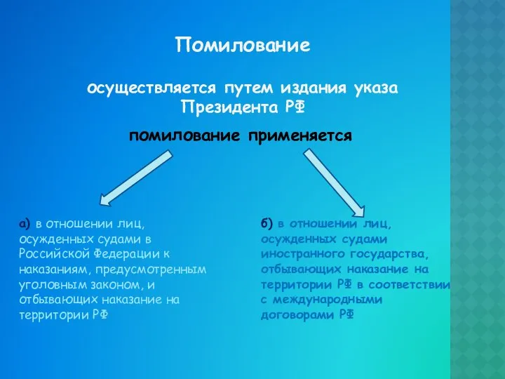 Помилование осуществляется путем издания указа Президента РФ помилование применяется а) в