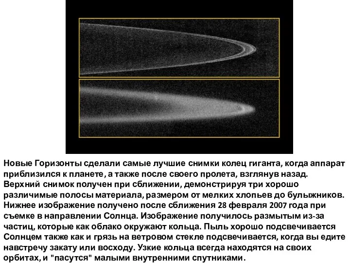 Новые Горизонты сделали самые лучшие снимки колец гиганта, когда аппарат приблизился