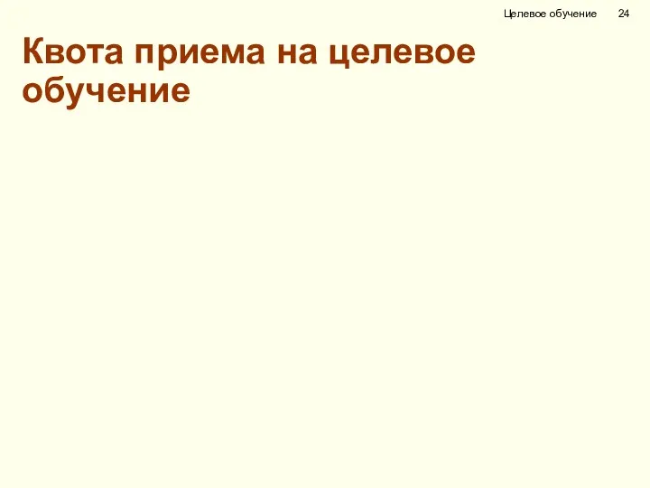 Квота приема на целевое обучение Целевое обучение