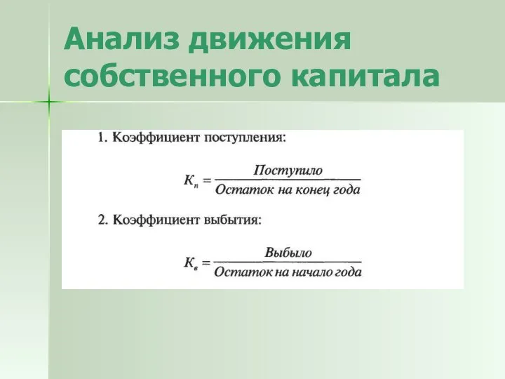 Анализ движения собственного капитала