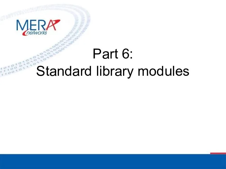 Part 6: Standard library modules