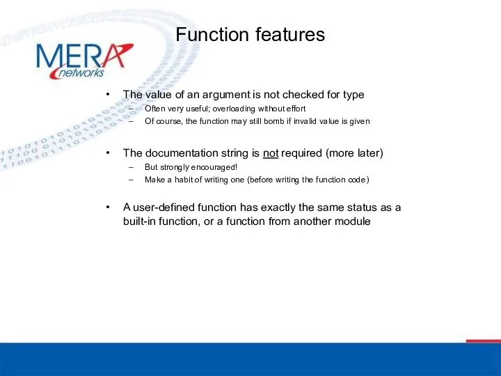 Function features The value of an argument is not checked for