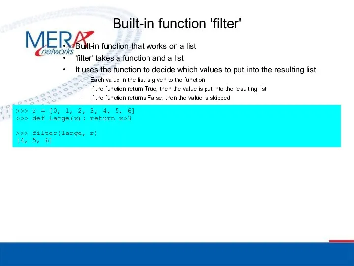 Built-in function 'filter'