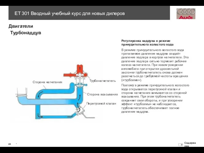 Турбонаддув Регулировка наддува в режиме принудительного холостого хода В режиме принудительного