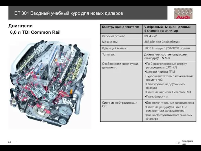 6,0 л TDI Common Rail Двигатели