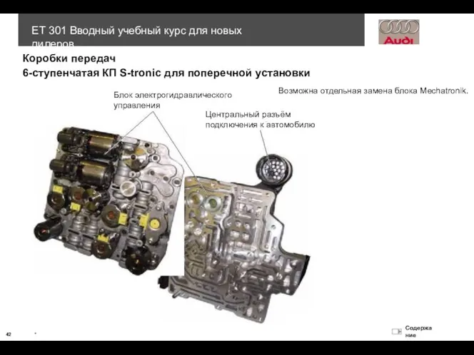 Коробки передач Блок электрогидравлического управления Центральный разъём подключения к автомобилю Возможна