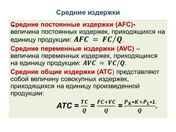 Средние издержки