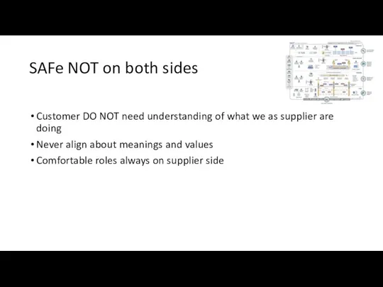 SAFe NOT on both sides Customer DO NOT need understanding of