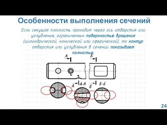 Особенности выполнения сечений 24