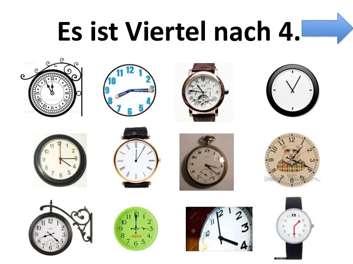 Es ist Viertel nach 4.