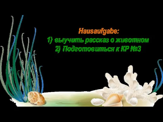 Hausaufgabe: выучить рассказ о животном Подготовиться к КР №3