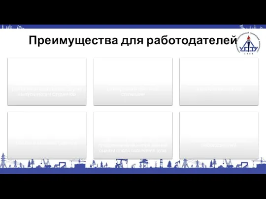 Преимущества для работодателей Получение актуальных сведений о качестве обучения и результатах