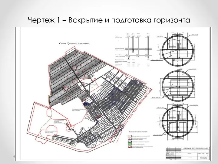 Чертеж 1 – Вскрытие и подготовка горизонта