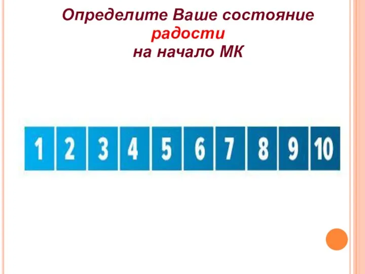 Определите Ваше состояние радости на начало МК