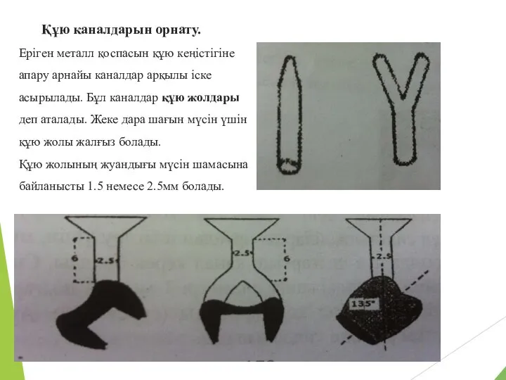 Құю каналдарын орнату. Еріген металл қоспасын құю кеңістігіне апару арнайы каналдар