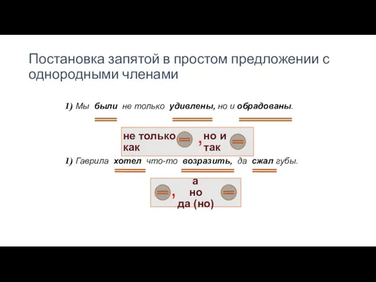 Постановка запятой в простом предложении с однородными членами Мы были не