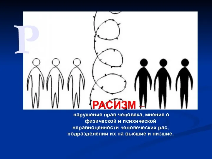 Р РАСИЗМ – нарушение прав человека, мнение о физической и психической