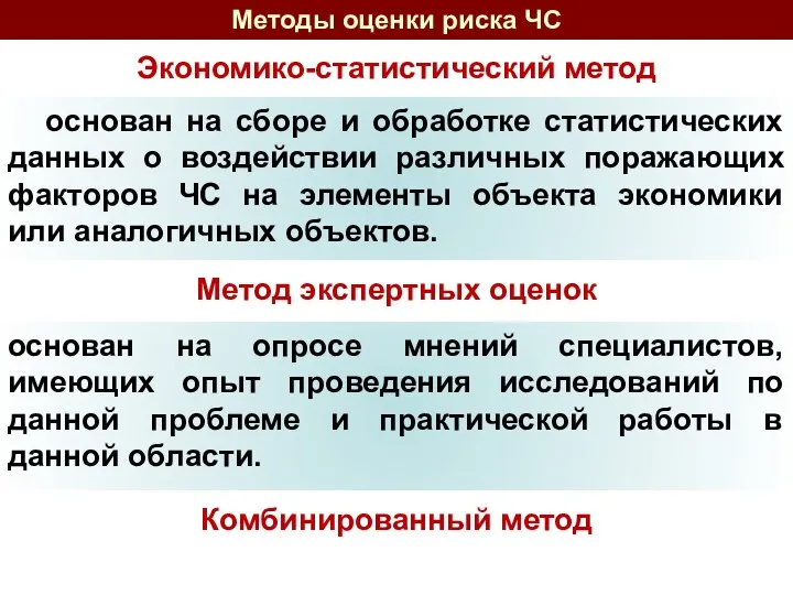 Экономико-статистический метод основан на сборе и обработке статистических данных о воздействии