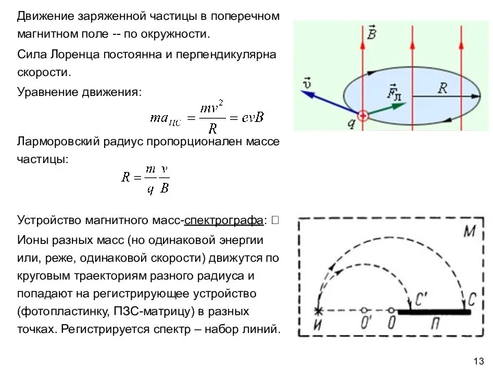 Движение заряженной частицы в поперечном магнитном поле -- по окружности. Сила