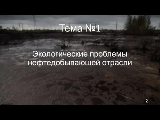 Экологические проблемы нефтедобывающей отрасли Тема №1