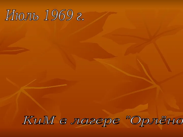 КиМ в лагере "Орлёнок" Июль 1969 г.