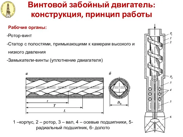 Винтовой забойный двигатель: конструкция, принцип работы Рабочие органы: Ротор-винт Статор с