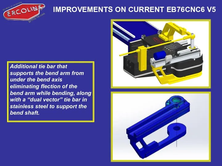 IMPROVEMENTS ON CURRENT EB76CNC6 V5 Additional tie bar that supports the