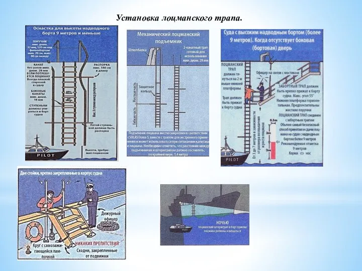 Установка лоцманского трапа.