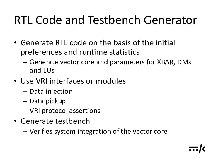 RTL Code and Testbench Generator Generate RTL code on the basis