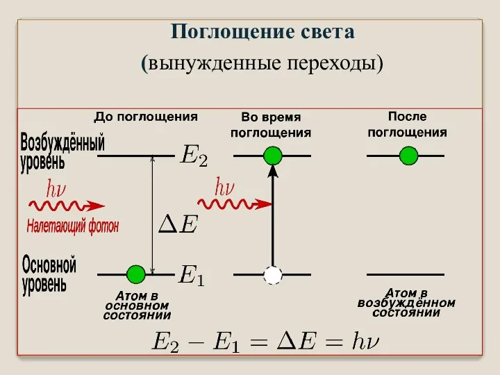 Поглощение света (вынужденные переходы)