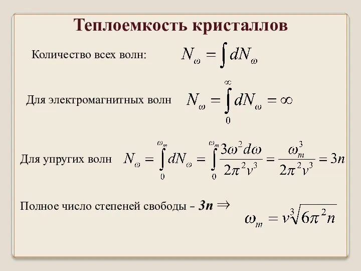 Количество всех волн: Для электромагнитных волн Для упругих волн Полное число