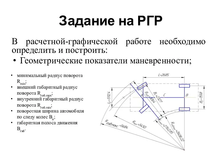 Задание на РГР В расчетной-графической работе необходимо определить и построить: Геометрические