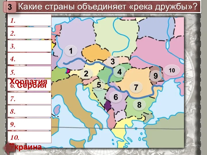 1. Германия 1 2. Австрия 2 3. Словакия 3 4. Венгрия