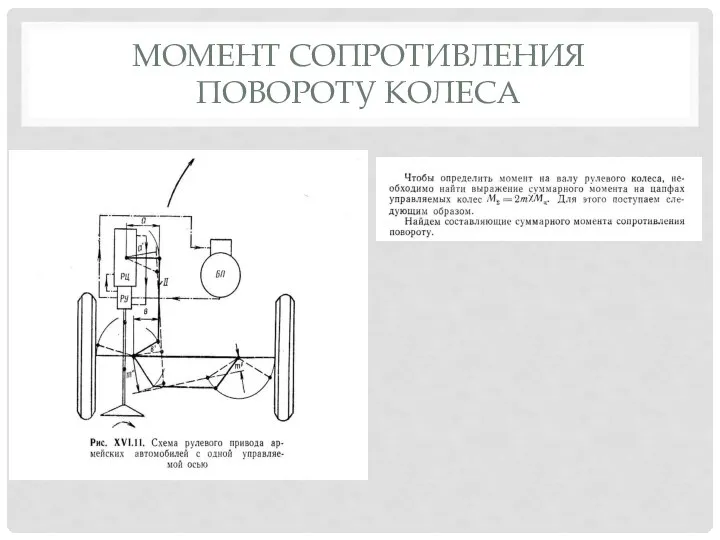 МОМЕНТ СОПРОТИВЛЕНИЯ ПОВОРОТУ КОЛЕСА