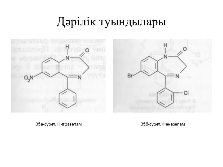 Дәрілік туындылары 35а-сурет. Нитразепам 35б-сурет. Феназепам