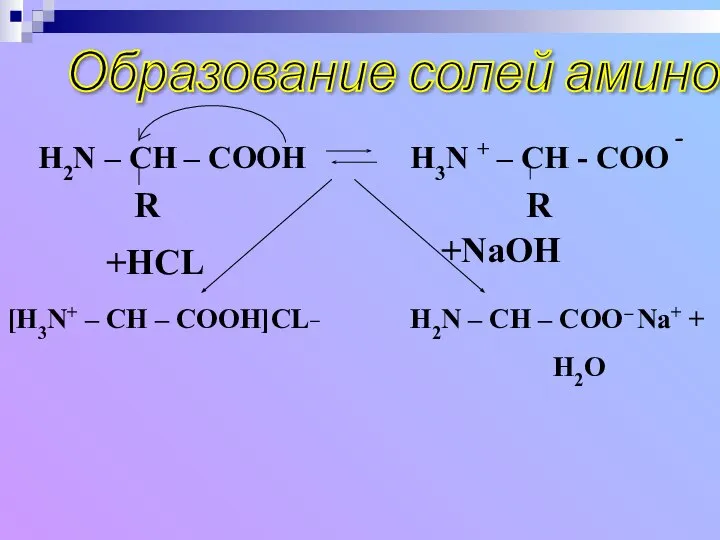 Образование солей аминокислот -