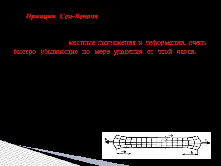 4 Принцип Сен-Венана (принцип локальности эффекта самоуравновешенных внешних нагрузок). Если в