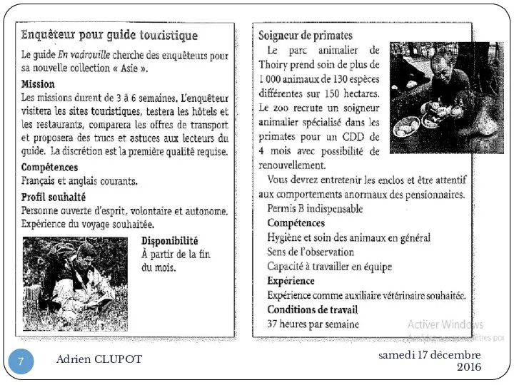 samedi 17 décembre 2016 Adrien CLUPOT