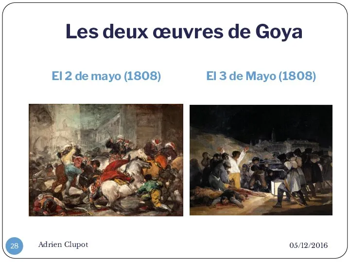 Les deux œuvres de Goya El 2 de mayo (1808) El