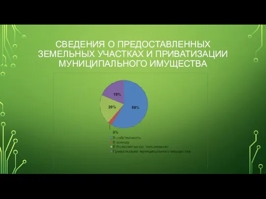 СВЕДЕНИЯ О ПРЕДОСТАВЛЕННЫХ ЗЕМЕЛЬНЫХ УЧАСТКАХ И ПРИВАТИЗАЦИИ МУНИЦИПАЛЬНОГО ИМУЩЕСТВА